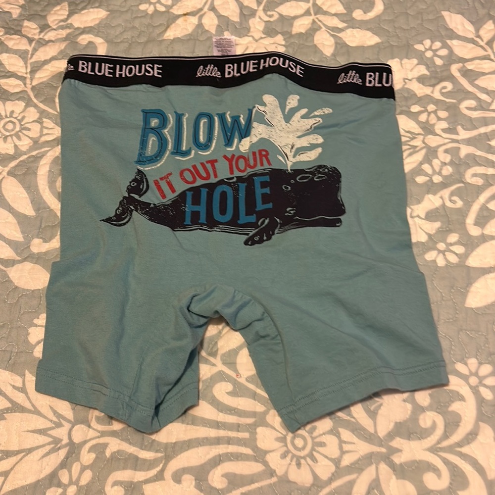 Men’s never worn boxer briefs - size L Blow it out your hole - Little Blue House